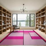 Pink Vibrant Pink Geometric Area Rug