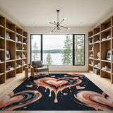 Dripping Watercolor Hearts Area Rug