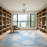 Whimsical Fluffy Clouds Light Blue Area Rug