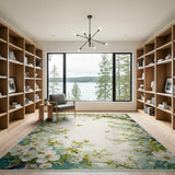 Cherry Blossom Hummingbird Floral Area Rug