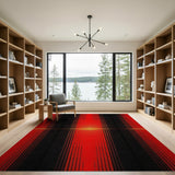 Bold Red Black Halftone Stripe Area Rug