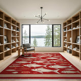Red School of Fish Flatweave Area Rug