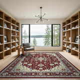 Red Persian Medallion Floral Area Rug