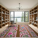 Whimsical Alphabet Trees Kids Area Rug