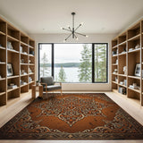Traditional Persian Ornate Brown Traditional Persian Area Rug