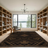 Gold and Silver Black and Gold Geometric Area Rug