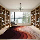 Layered Wave Gradient Abstract Area Rug