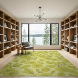 Sunny Yellow Daisy Floral Vintage Area Rug
