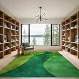 Vibrant Green Abstract Shag Area Rug