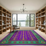 Purple Fleur-de-Lis Heritage Area Rug