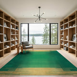 Emerald Green Gold Geometric Area Rug