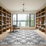 Grey Heritage Tribal Motif Area Rug