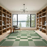 Sage Green Geometric Plaid Area Rug