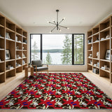 Vibrant Fox Silhouette Abstract Area Rug
