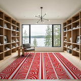 Red Tribal Swirl Area Rug