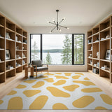Yellow Organic Blobs Abstract Area Rug