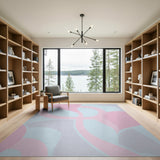 Fluid Pink Abstract Shapes Area Rug