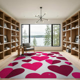Glittery Pink Hearts Scatter Rug