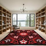 Traditional Persian Red Floral Medallion Persian Area Rug