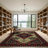 Coastal Anchor Palm Nautical Area Rug