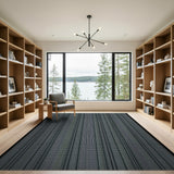 Grey Modern Grey Vertical Striped Area Rug