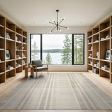 Beige and Neutral Neutral Beige Plaid Area Rug
