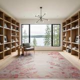 Pink Blush Pink Vintage Floral Area Rug