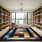 Vibrant Geometric Block Area Rug