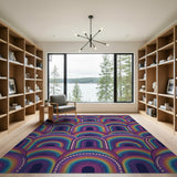 Multi-color and Patterns Vibrant Rainbow Arch Geometric Area Rug