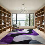 Wave Purple Abstract Wave Area Rug