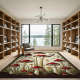 Whimsical Red Mushroom Fairy Garden Rug