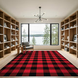 Red Black Buffalo Plaid Red Area Rug