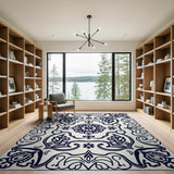 Navy Blue Traditional Persian Traditional Persian Area Rug