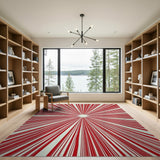 Bold Red Sunburst Area Rug
