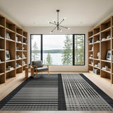 Bold Striped Black and White Bold Black White Striped Woven Area Rug