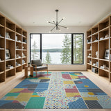 Vibrant Geometric Polka Dot Area Rug