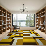 Geometric Modern Yellow Bold Yellow Geometric Abstract Area Rug