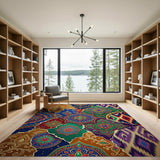 Vibrant Boho Mandala Patchwork Area Rug