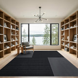 Modern Grey Grid Block Area Rug