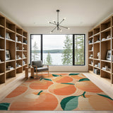 Fruit Pattern Peach Fruit Pattern Area Rug
