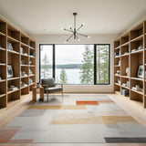 Layered Geometric Neutral Area Rug