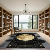 Golden Moon Geometric Area Rug