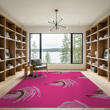 Abstract Area Pink Vibrant Pink Swirl Abstract Area Rug