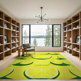 Zesty Yellow Lemon Slices Area Rug
