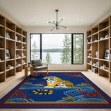 Majestic Tiger with Crimson Maples Area Rug