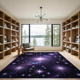 Purple Cosmic Constellation Area Rug