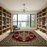 Ornate Red Medallion Traditional Persian Rug