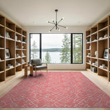 Pink Whimsical Abstract Faces Geometric Rug