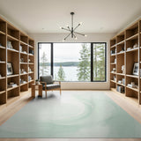 Serene Mint Green Abstract Wave Rug