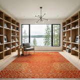 Vibrant Geometric Orange Area Rug